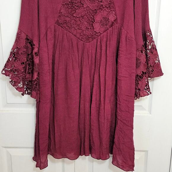 Frazzle‎ Bohemian Gauzy Dress XL Lace Boho Summer Festival Renaissance Flowy - Picture 4 of 9